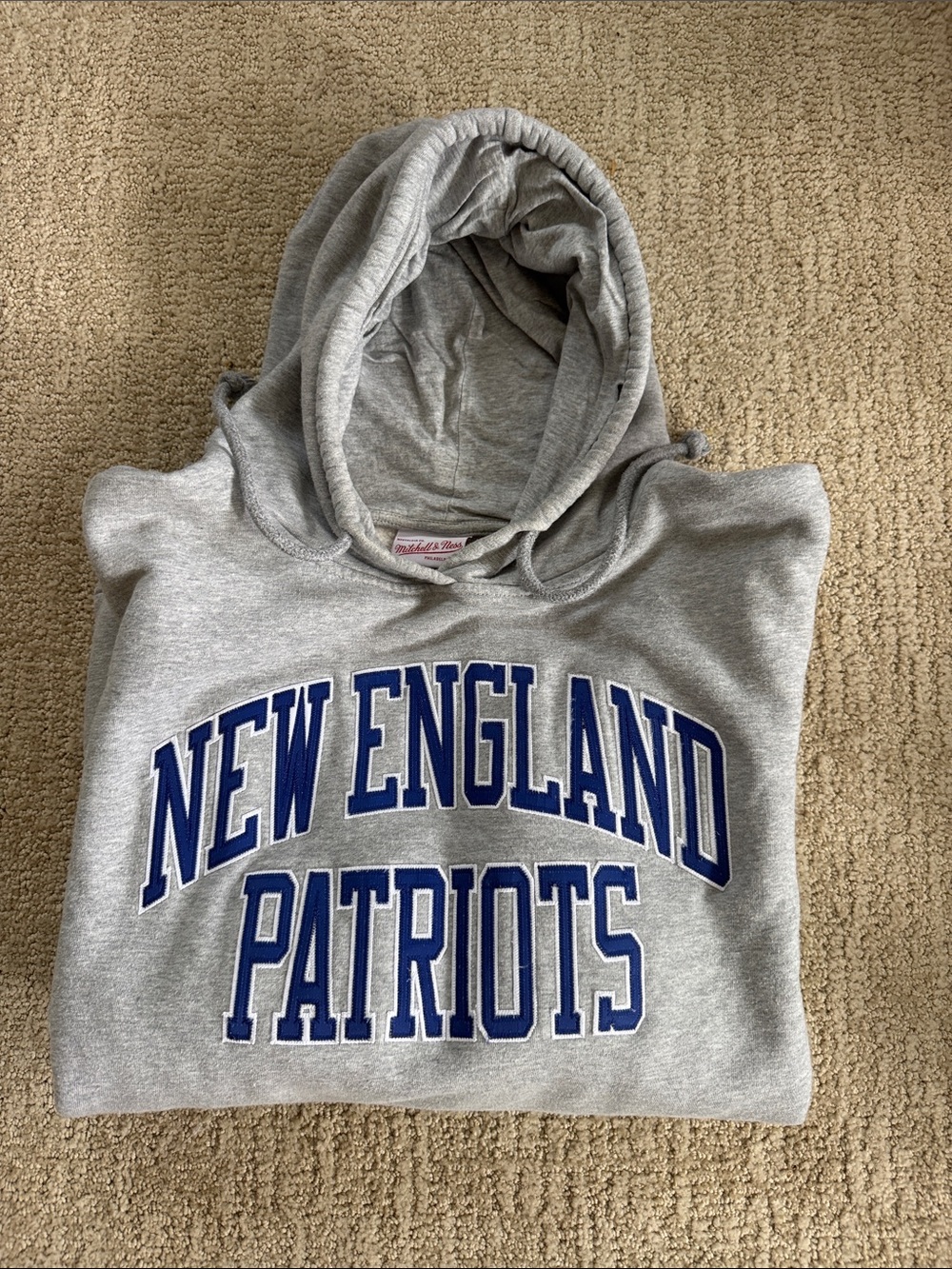 New England Patriots- Mitchell & Ness Gray Hoodie